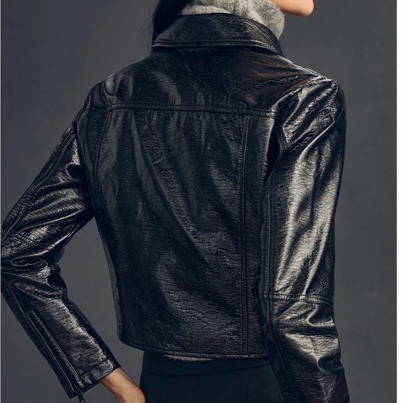 Maeve by Anthropologie Faux Leather Crop Jacket. Excellent condition. FAST Ship - Picture 3 of 8